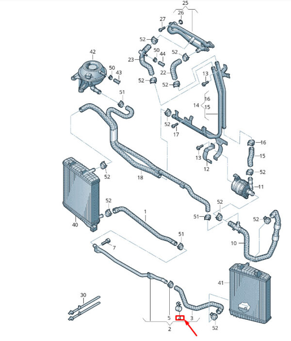 N10518301 - NEW VW TOUAREG 7P MK2 COOLING HOSE HOLDER N10518301 ORIGINAL