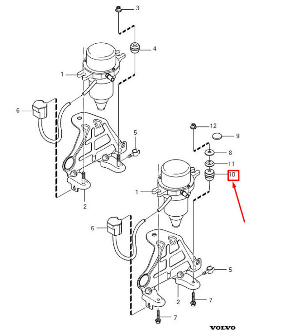 30636534 - Volvo C70 II Convertible MK2 Vacuum Pump Rubber Mount 30636534 NEW ORIGINAL