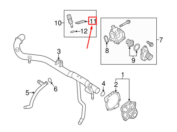 30650462 - VOLVO S60 II MK2 ENGINE COOLANT TEMPERATURE SENSOR CLIP 30650462 NEW GENUINE