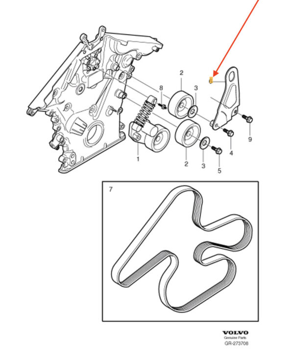 30720089 - Volvo S80 II auxiliary unit suspension eyelet 30720089 NEW ORIGINAL