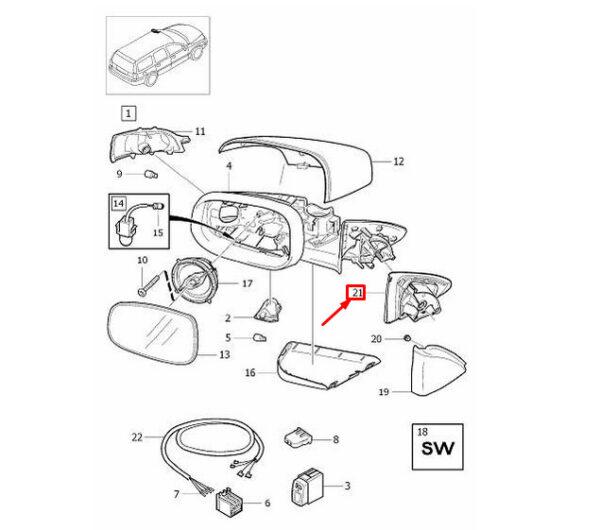 30745084 - Volvo S60 MK1 Front Left Door Mirror Gasket 30745084 NEW REAL