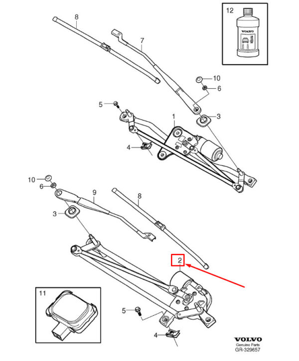 30753493 - Volvo S60 II MK2 windshield wiper mechanism 30753493 NEW ORIGINAL