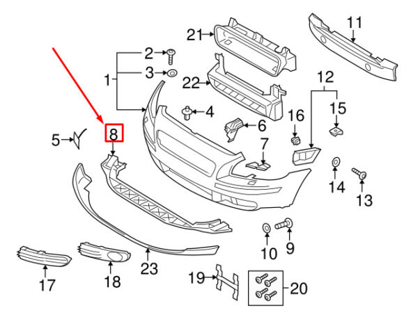 30763681 - NEW VOLVO C70 MK2 FRONT BUMPER LOWER SIGN 30763681
