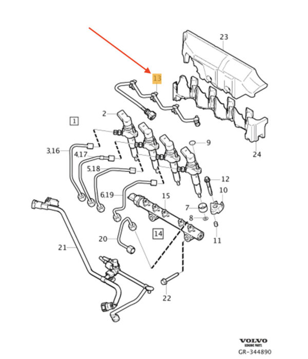 31355340 - Volvo S60 II Fuel Return Line 31355340 NEW ORIGINAL