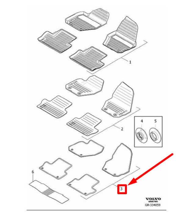 31426035 - Volvo XC60 MK1 Floor Mat Set 31426035 NEW GENUINE