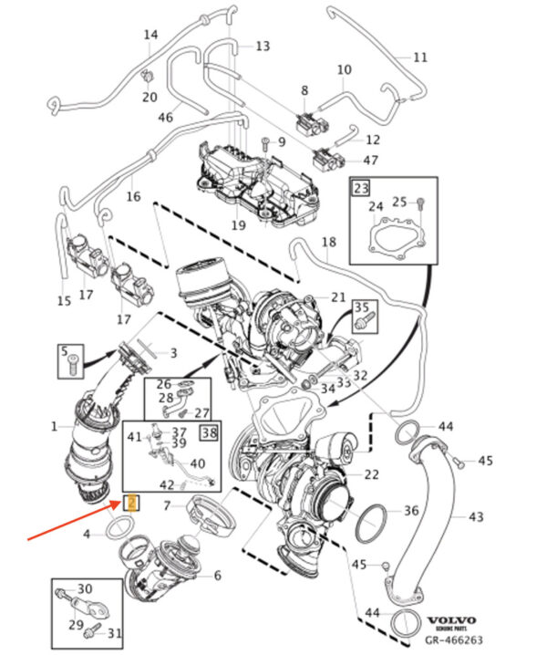 31428590 - Volvo S80 II Compressor Exhaust Gasket Set 31428590 NEW ORIGINAL