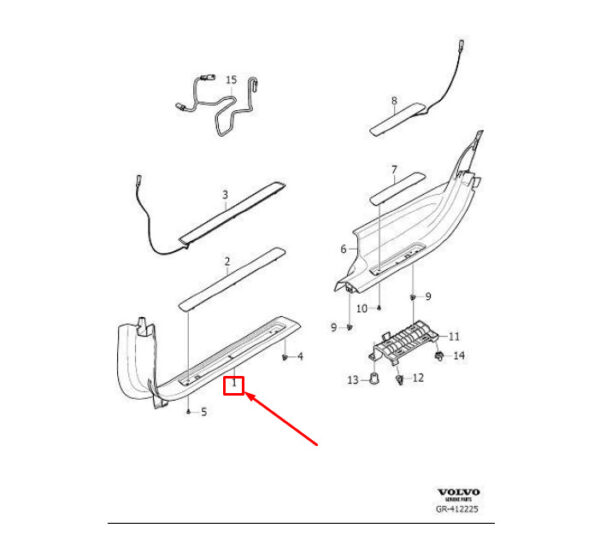 32262570 - Volvo XC90 MK2 door sill trim front left 32262570, original part