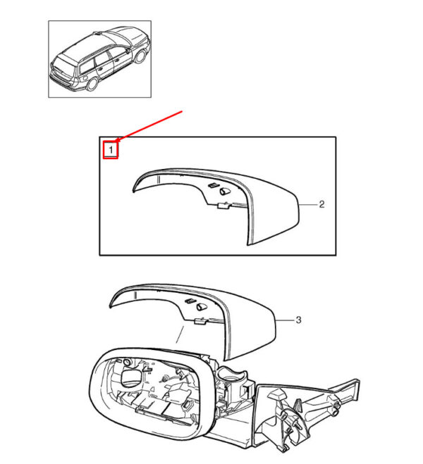 39811771 - VOLVO V40 Hatchback Front Right Door Mirror Cover Cap 39811771 NEW GENUINE