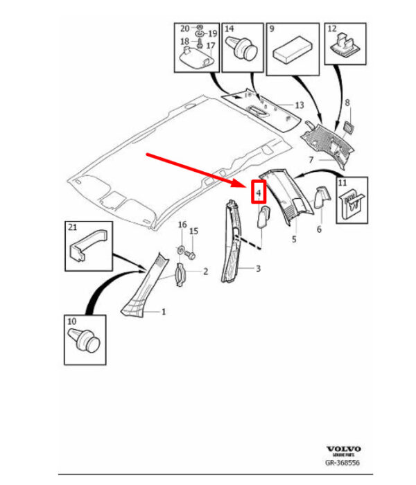 39897970 - VOLVO XC90 MK1 FRONT RIGHT INSTRUMENT PANEL NOZZLE 39897970 NEW GENUINE