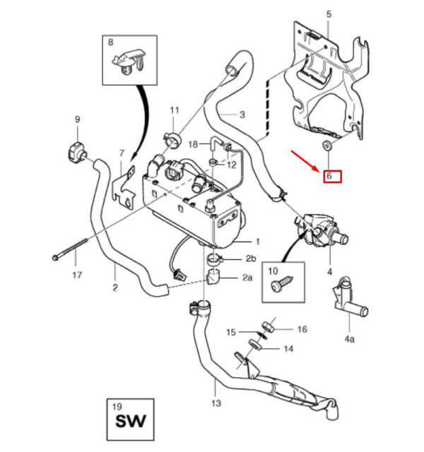 8665588 - Volvo V40 hatchback parking heater rubber jack 8665588 NEW ORIGINAL