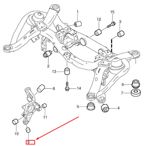 8672222 - Volvo XC90 I MK1 suspension longitudinal handlebar rear socket 8672222 NEW ORIGINAL