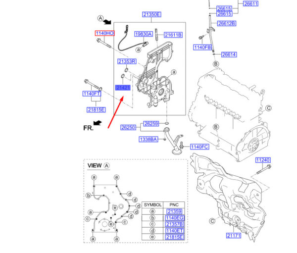 213612A200 - Hyundai i30 MK3 Oil Gasket 213612A200 NEW ORIGINAL
