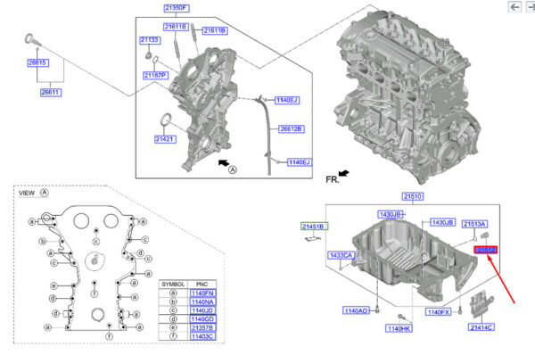 2151227001 - Hyundai Tucson NX4 MK4 Oil Tub Drain Screw 2151227001, Original Part