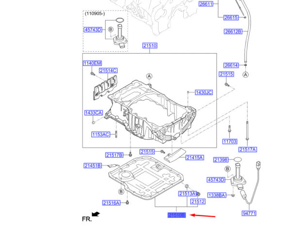 215202F010 - Hyundai Santa Fe MK3 DM Oil Pan Bottom 215202F010 NEW ORIGINAL