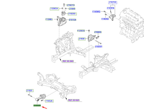 21950G2000 - Kia Niro MK1 roll bar support bracket 21950G2000 NEW ORIGINAL