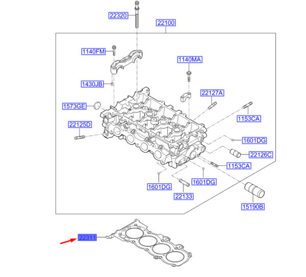 2231103445 - Hyundai i30 MK3 cylinder head gasket 2231103445 NEW ORIGINAL