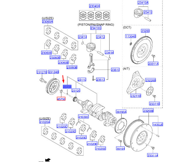 231282B000 - Hyundai i30 MK3 Crankshaft Pass Pen 231282B000, Original Part