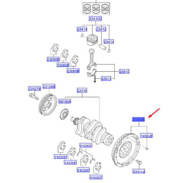 2320004810 - Hyundai Kona MK1 flywheel 2320004810, original part