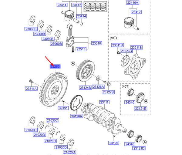 232002G220 - Hyundai Santa Fe MK3 DM Double Mass Flywheel 232002G220 NEW ORIGINAL