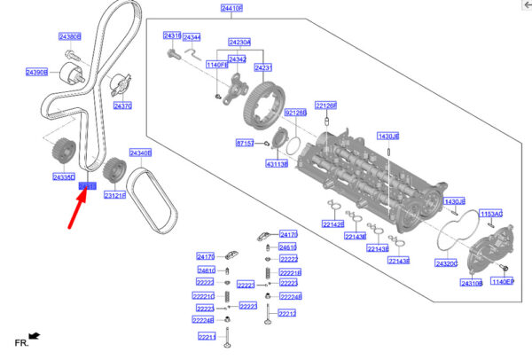 243502U000 - Hyundai Tucson NX4 MK4 Gear Belt 243502U000, Original