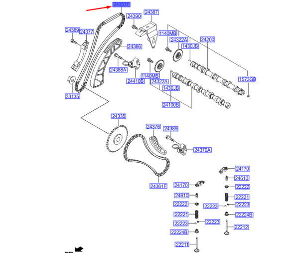 243512A600 - Hyundai i30 MK3 Control Chain 243512A600, NEW, ORIGINAL