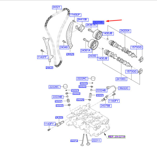 2437004000 - Hyundai Kona MK1 Exhaust Constant Variable Valve Control 2437004000 NEW