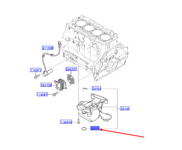 261222U000 - Hyundai Tucson NX4 MK4 Oil Pump-O-Ring 261222U000, NEW, ORIGINAL