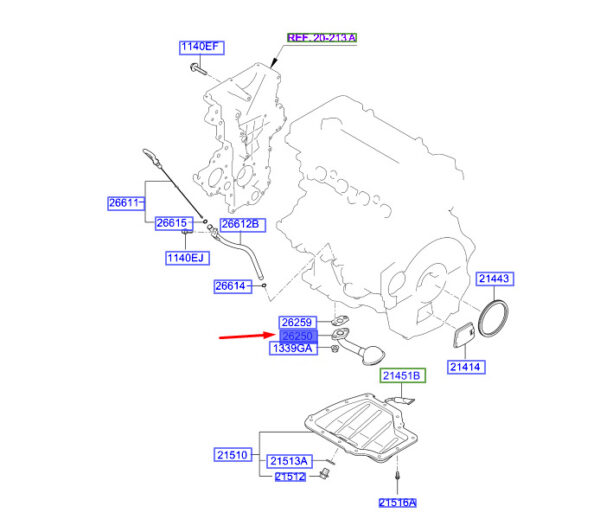 262502B700 - Hyundai Kona MK1 Ölsiebbaugruppe 262502B700, Original