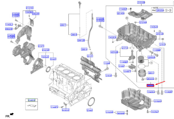 263102U000 - Hyundai Tucson NX4 MK4 Ölfilterbaugruppe 263102U000, Original