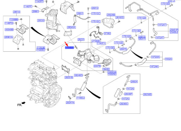 282332GTA1 - Hyundai Kona MK1 Turbocharger Bolt 282332GTA1, New Original