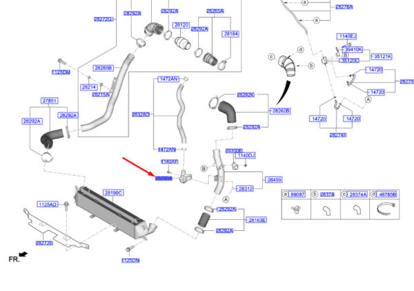 282343L225 - Hyundai Kona MK1 circulation valve 282343L225, original part