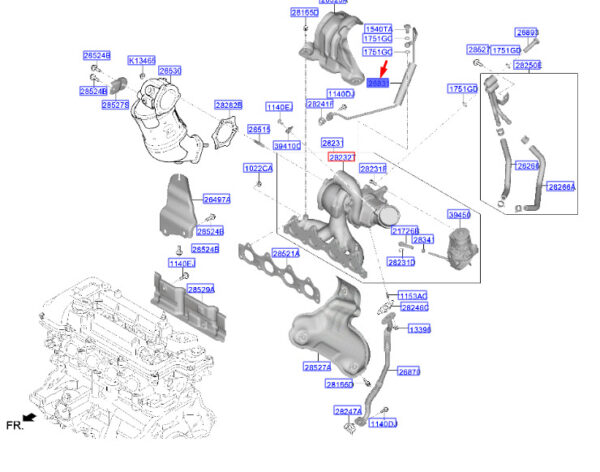282402B750 - Hyundai Kona MK1 Oil Supply Line 282402B750 NEW ORIGINAL
