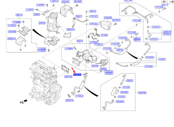 2824603010 - Hyundai Kona MK1 Turbo Oil Drain A Gasket 2824603010 NEW Original