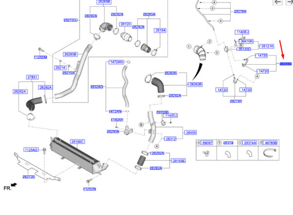 282752B780 - Hyundai Kona MK1 Circulation Solenoid Valve B Hose 282752B780 NEW ORIGINAL