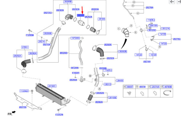 2829127430 - Hyundai Kona MK1 Intercooler Resonator 2829127430, Original Part