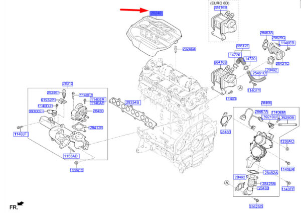 292402U700 - Hyundai Tucson NX4 MK4 Engine Cover 292402U700, Original Part