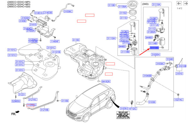 310602P000 - Hyundai Santa FÉ MK3 DM Kraftstofffilterbaugruppe 310602P000 NEU ORIGINAL