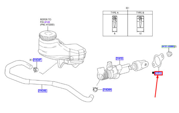 3141560020 - Gasket clutch generator cylinder Toyota Rav 4 V XA50 3141560020 NEW ORIGINAL