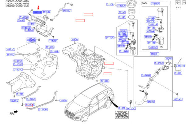 314512W000 - Hyundai Santa Fe MK3 DM Canister Holder Mount 314512W000 NEW ORIGINAL