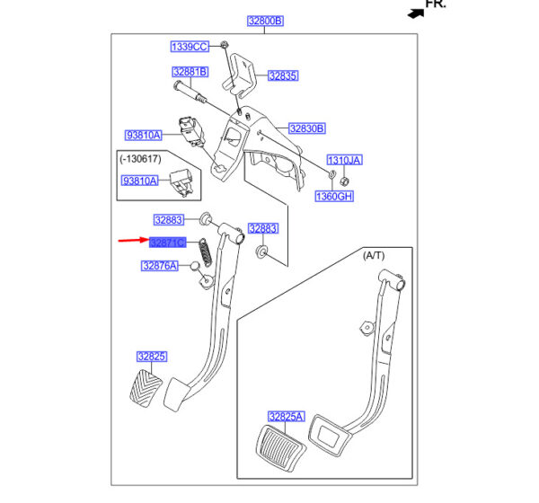 328152W100 - Hyundai Santa Fe MK3 DM Pedal Return Spring 328152W100 NEW ORIGINAL