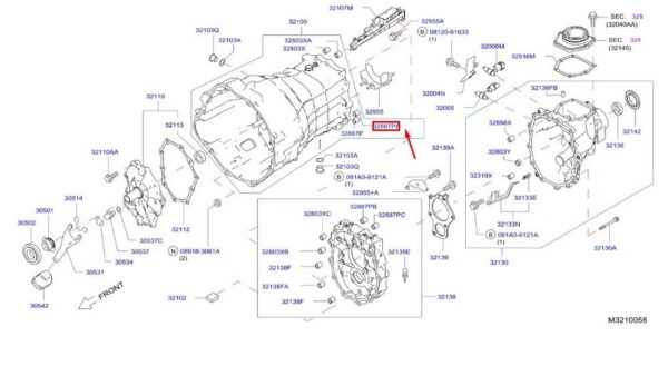 32898VB00A - NISSAN NAVARA MK3 D23 Transmission Slide Ball Bearing 32898VB00A NEW GENUINE