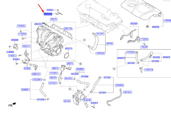 353032B120 - Hyundai Kona MK1 Injector Harness Mount 353032B120 NEW Original