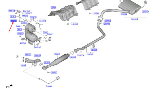 392502U000 - Hyundai Kona MK1 Differential Pressure Hose B 392502U000 NEW ORIGINAL