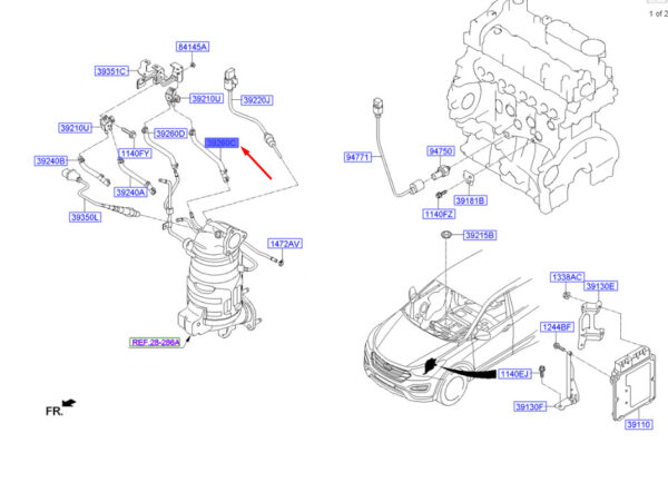 392602F710 - Hyundai Santa FE MK3 DM Differential Pressure C Hose 392602F710 NEW ORIGINAL