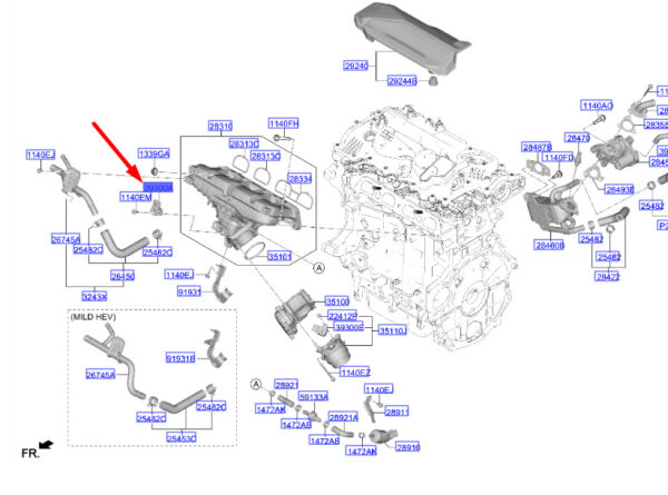 393002M417 - Hyundai Tucson NX4 MK4 Map Sensor 393002M417, Original Part