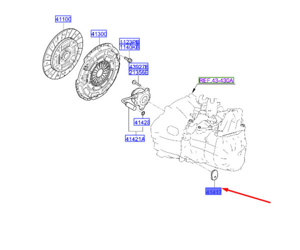 4141732300 - Hyundai Tucson NX4 MK4 Release Fork Cuff 4141732300, Original Part