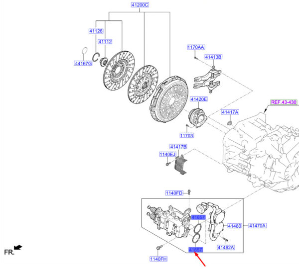 414902D000 - Hyundai Kona MK1 Clutch Operator O-Ring 414902D000, Original