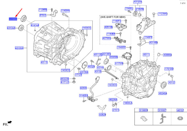 452453B110 - Hyundai Tucson NX4 MK4 Oil Gasket for Clutch Housing 452453B110, Original Part