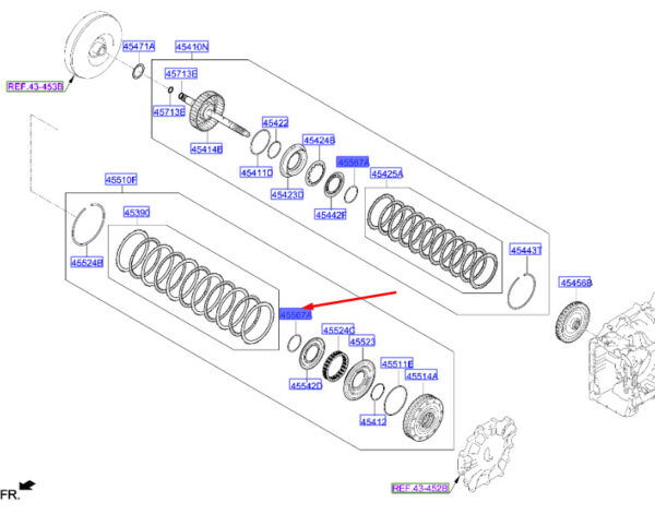 455453B600 - Hyundai Tucson NX4 MK4 Fuse Ring for Overdrive Clutch 455453B600 Genuine