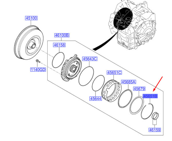 456474G100 - Hyundai Tucson NX4 MK4 Fuse Ring for Oil Pump 456474G100, Original